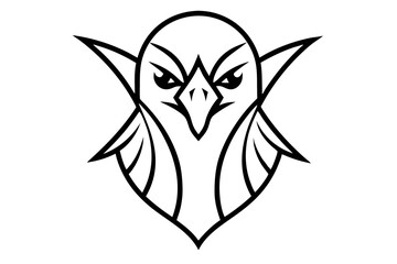 bird face logo silhouette vector illustration