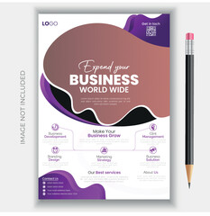 Business flyer pad design, letterhead design.Uniquely shaped, colorful, vector abstract creative flyer design set in a4 size. © Grapromx