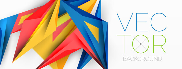 Minimal geometric abstract background. Low poly dynamic triangle design. Trendy techno business template for wallpaper, banner, background or landing