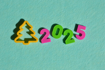Happy new year 2025, snakes. figures for the winter holiday. background for the design.