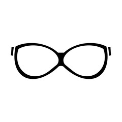 Eye glasses editable stroke outline icon isolated on white background flat vector illustration.