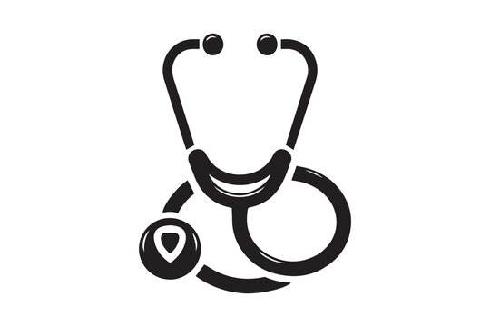 recommend clip art: medical stethoscope icon, Stethoscope black silhouette vector