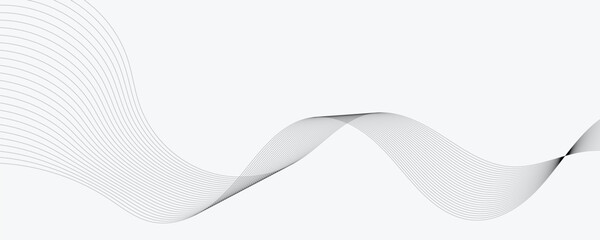 Abstract vector modern background with black wavy lines and particles.
