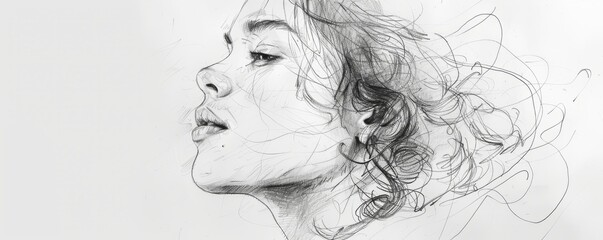 Fototapeta premium A line drawing that captures the essence of a subject with simple strokes.