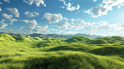 Obraz premium Landscape of green desert