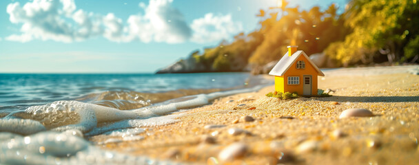 エコ・フレンドリー・ハウス - 海の近くに建つ木の家。Eco Friendly House - Wooden house near the sea.Generative AI	