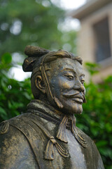 Obraz premium Close up view of terracotta army, life-size terracotta sculptures of ancient army