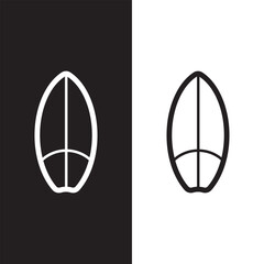 Cartoon surfboard for wave, Surfboard front, top on side view. Surfer for water sports. surfing emblems, icon and label. Surfboards symbol.	