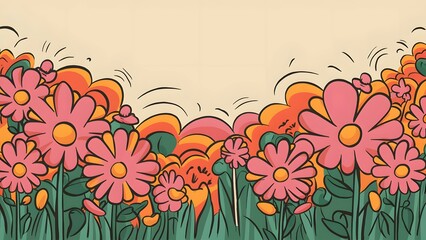 flat wall with cute flower ornament