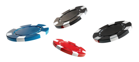 Floating casino chips cut out