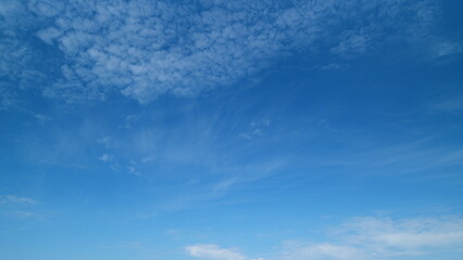 White and gray clouds fly across the sky and change shape. Clearing day and good windy weather. Timelapse.