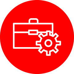 Portfolio Management Vector Line White Circle Red