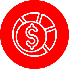 Budgeting Vector Line White Circle Red