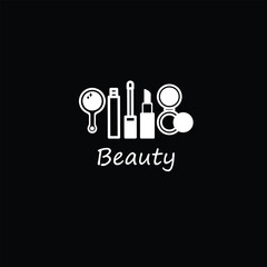 Creative Professional Trendy and Minimal Make Up Icons - Logo Design in Black, White and Pink Color, Logo in Editable Vector Format