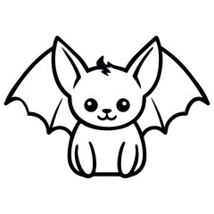 Obraz premium A cute white bat with large eyes and bat wings