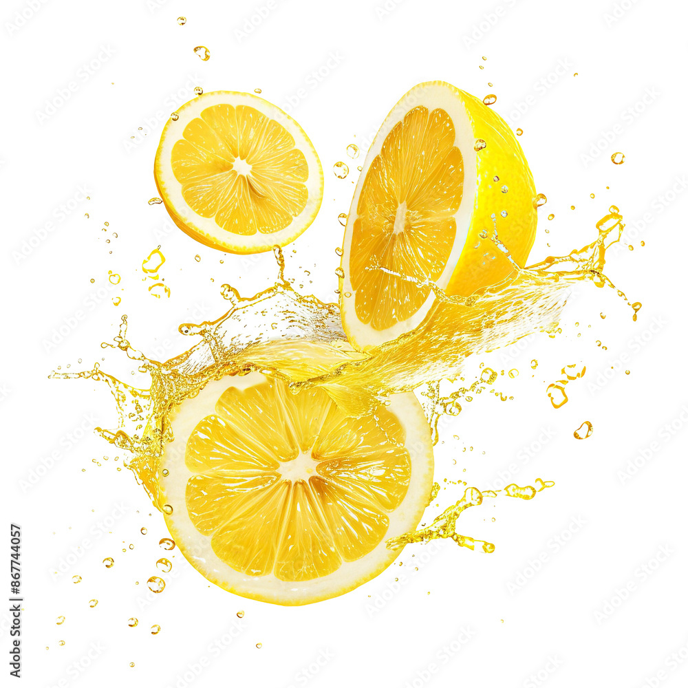 Canvas Prints fresh delicious lemons splashing, cut out