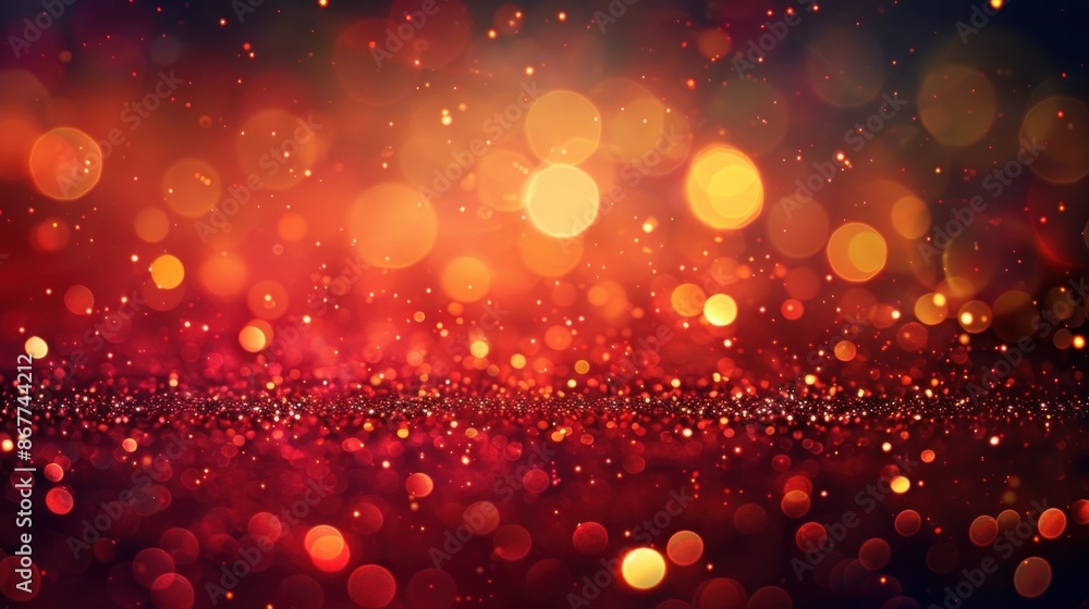 Wall mural Red and Gold Bokeh Background