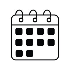 calender icon with white background vector stock illustration