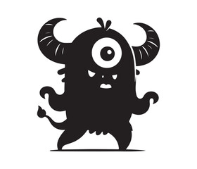 monster animal vector art graphic resources silhourtte vector style, white background