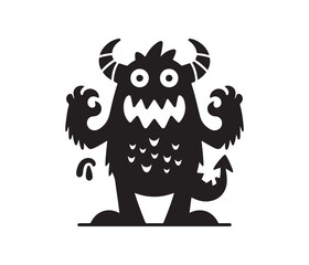 monster animal vector art graphic resources silhourtte vector style, white background