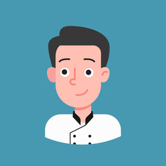 Flat illustration of smiling chef avatar