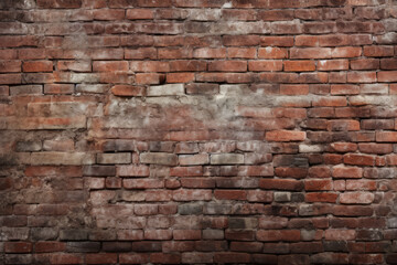 Fototapeta premium Processed collage of obsolete red brock masonry wall texture. Background for banner, backdrop