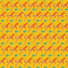 Destination Spain travels on yellow background.