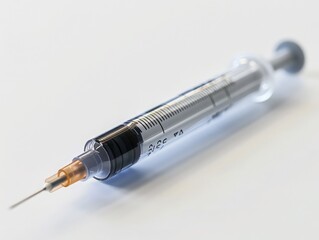 High-resolution image of an insulin pen, with a needle and dosage dial, on a white background
