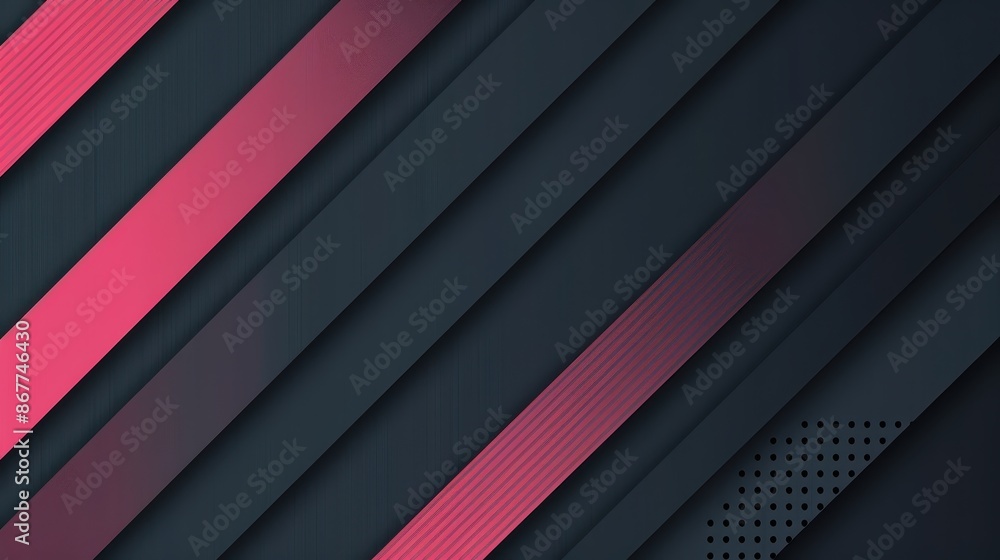 Poster digital abstract design with a series of angled stripes. the color palette consists of dark grey, bl