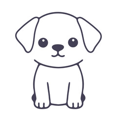 A cute white puppy with large eyes and floppy ears