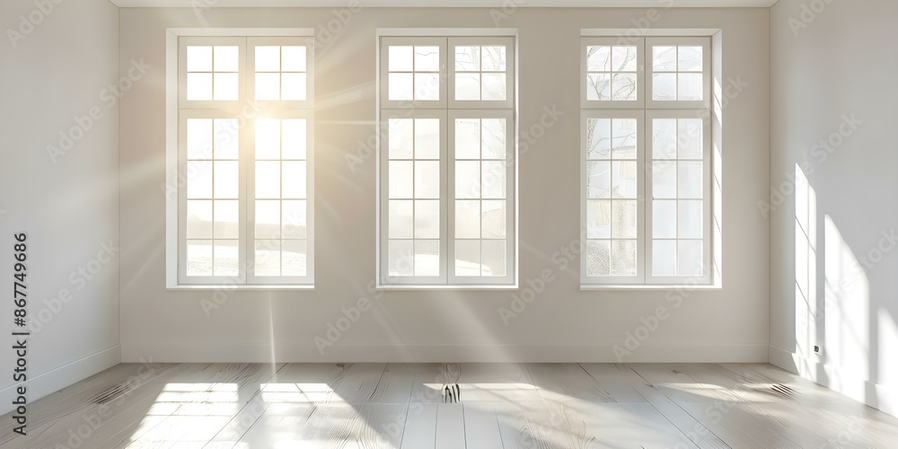 Poster compare old and renovated spaces with new windows heating systems and space. concept old vs renovate