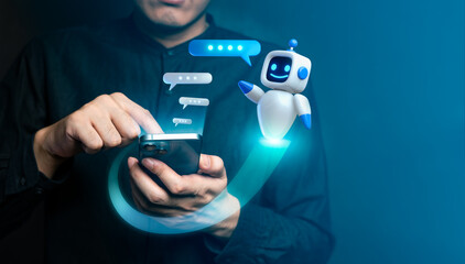 AI Chatbot Communication on Smartphone