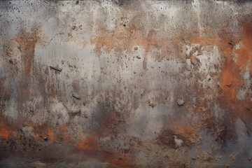 Processed collage of old rusty metal sheet texture in daylight. Background for banner