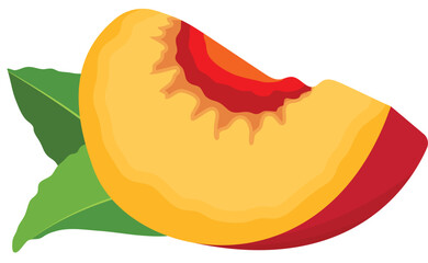 Sweet Orange Peach Slice Illustration