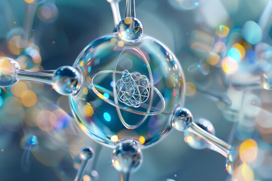 Hydrogen atom closeup micro photography