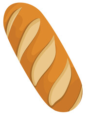 Loaf French Bread Breakfast Illustration