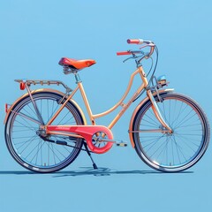 Fototapeta premium red bicycle on a wooden background