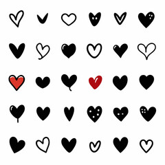 vector collection of illustrated heart icons isolated white background  (25)