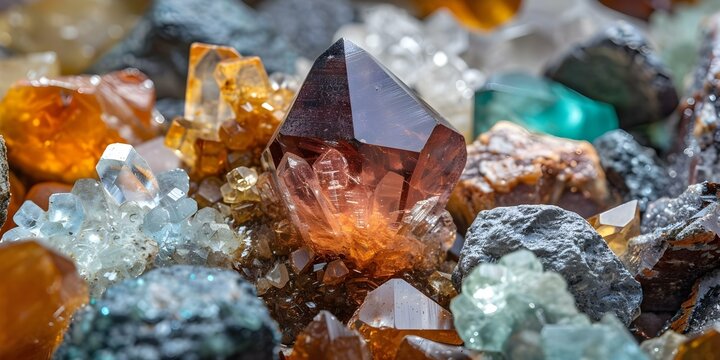 Discovery of Crystalline Uranium Deposits with Diverse Precious Minerals in Varied Textures. Concept Uranium Deposits, Crystalline Minerals, Precious Stones, Varied Textures, Geological Discoveries