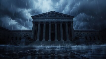 Obraz premium Supreme Court in the Rain