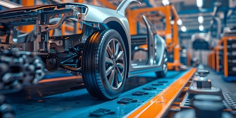 Fototapeta premium Identifying and addressing electric vehicle battery overheating risks and solutions. Concept Battery Overheating, Electric Vehicles, Risk Management, Technology Solutions, Thermal Management,