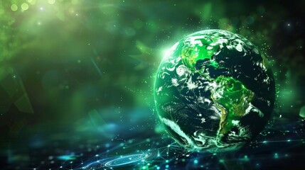 Fototapeta premium Future-Forward Carbon Footprint Visualization with Holographic Analytics for Digital Reduction Strategies