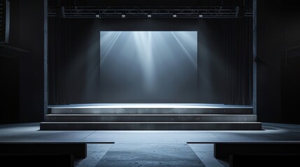 Empty stage design blank screen system for graphic