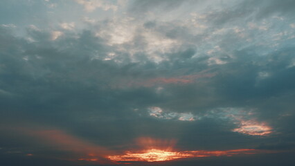 Cloudscape. Nature landscape b-roll weather background. Cloudscape in tropical summer sunlight.