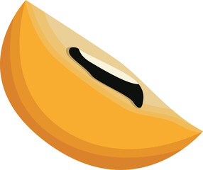 Single Sapodilla Fruit Sliced Illustration