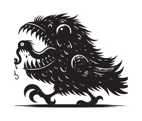 monster bird vector art graphic resources silhourtte vector style, white background