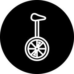 Unicycle Vector Line White Circle Black © Muhammad Rizwan