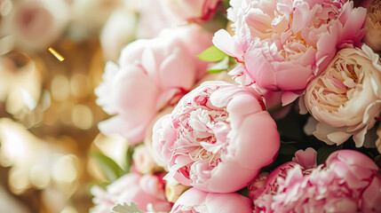 Wedding decoration with peonies, floral decor and event celebration, peony flowers and wedding ceremony in the garden, English country style