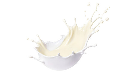 Splashes of milk or cream, isolated on a transparent background