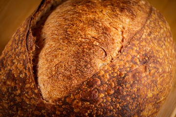 Crusty sourdough bread